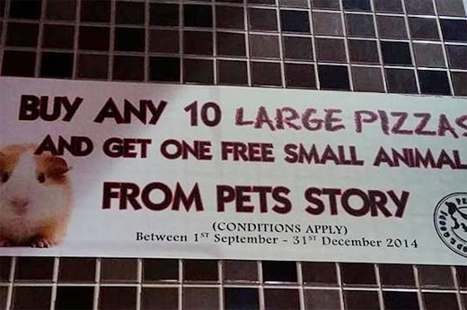 Controversial: Pizza Hut sparked outrage for offering free pets as part of a meal deal